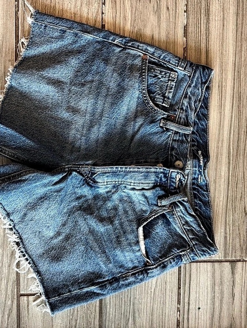 Old Navy Blue Frayed Baggy Fit Jean Shorts